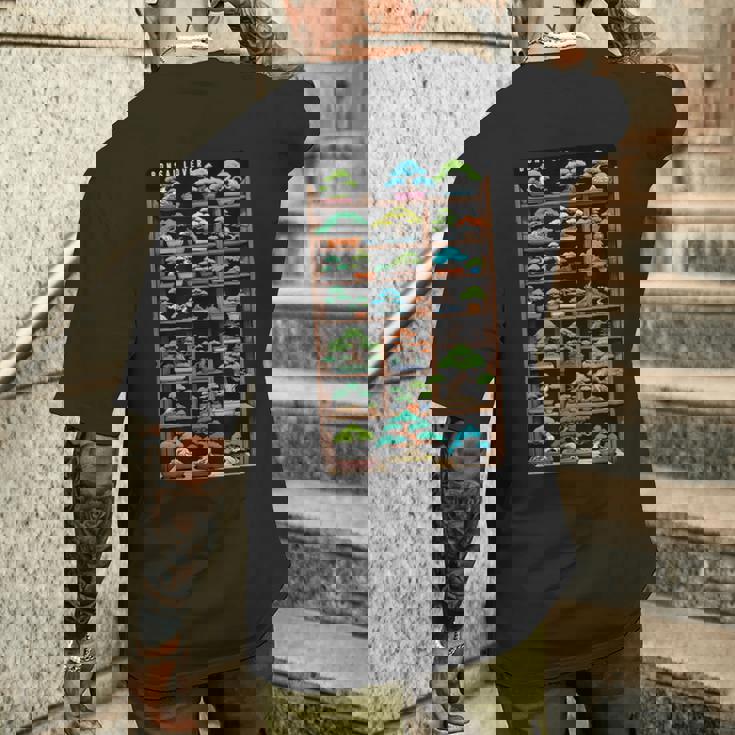 盆栽好きの棚盆栽 メンズTシャツ バックプリント 彼への贈り物