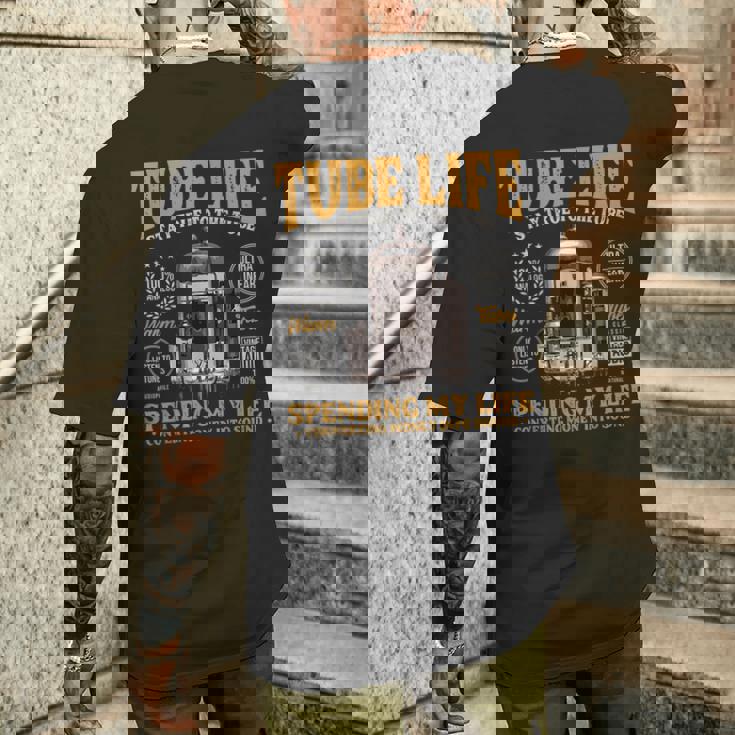 真空管 ギターアンプ チューブ アナログ Hi-Fi アンプ メンズTシャツ バックプリント 彼への贈り物