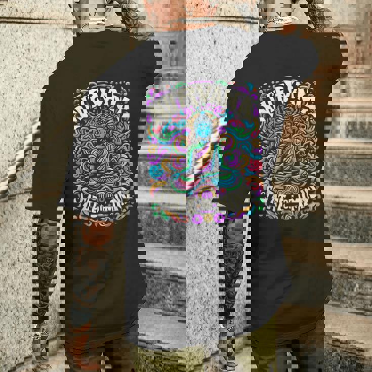 瞑想 Nirvanatate Of Mind ファニーグラフィックtシャツ メンズTシャツ バックプリント 彼への贈り物