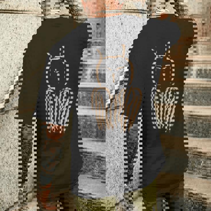 石器時代の洞窟壁画 フクロウの洞窟壁画 洞窟壁画 洞窟壁画 メンズTシャツ バックプリント 彼への贈り物