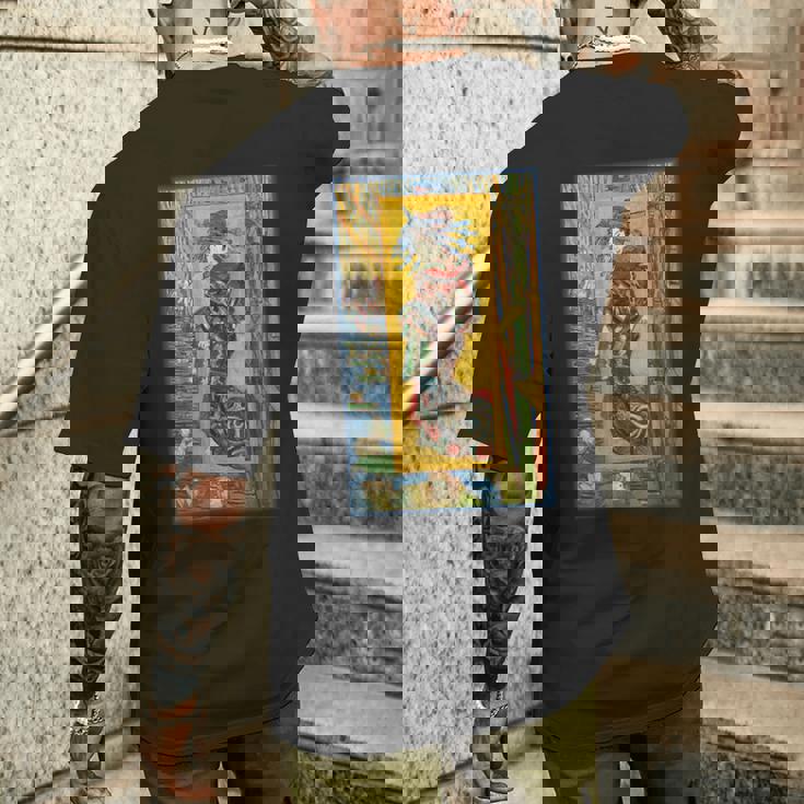 礼儀ヴァンゴッホ日本美術印象派絵画日本 メンズTシャツ バックプリント 彼への贈り物