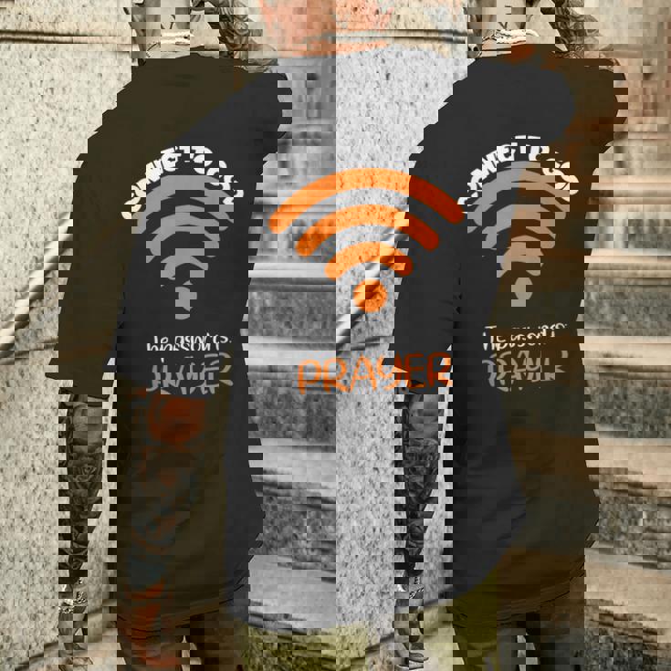 神とつながるパスワードは祈り神信仰イエス メンズTシャツ バックプリント 彼への贈り物