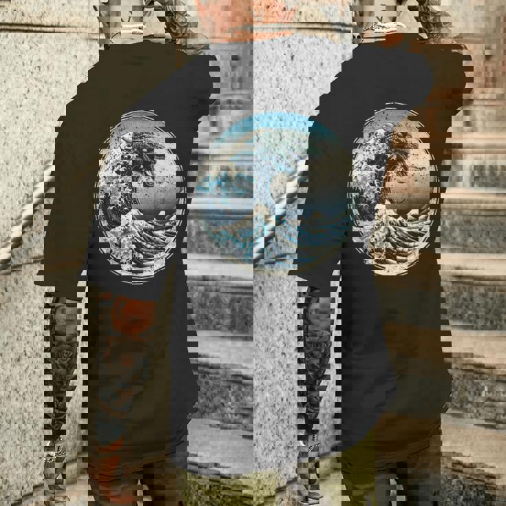 神奈川沖グレートウェーブウィズガメラ メンズTシャツ バックプリント 彼への贈り物