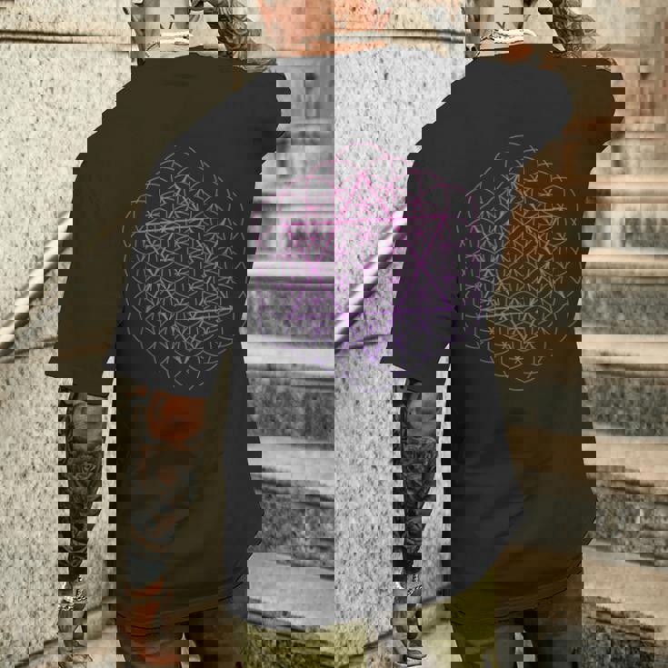 神聖幾何学 フラワーオブライフ 六芒星 メンズTシャツ バックプリント 彼への贈り物