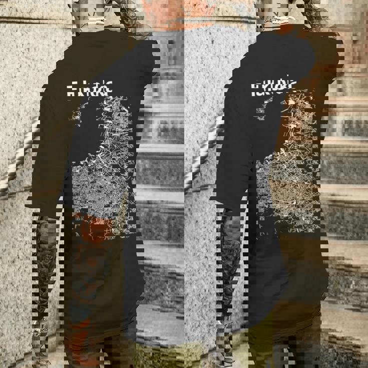 福岡ジャパン クラシック シティ マップ グラフィック メンズTシャツ バックプリント 彼への贈り物