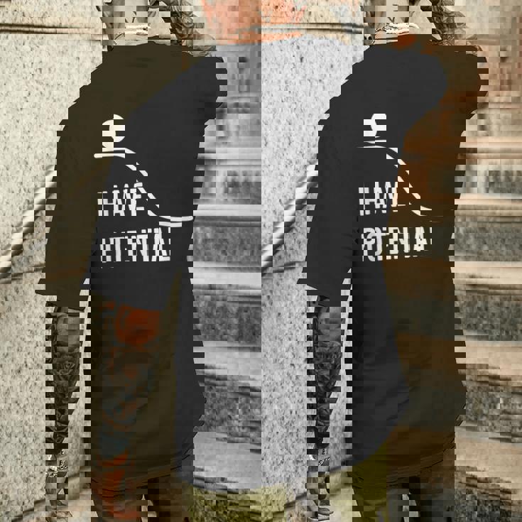 私には潜在的なエネルギーがあります-面白い物理学 メンズTシャツ バックプリント 彼への贈り物