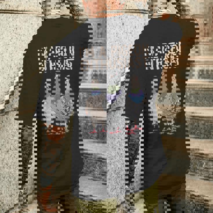 私はハト愛好家ですハト好き メンズTシャツ バックプリント 彼への贈り物