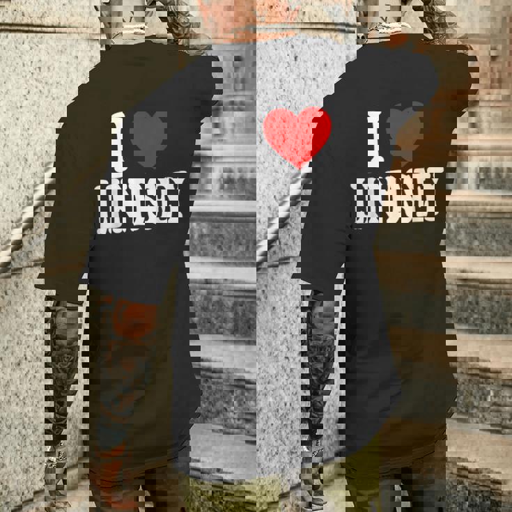 私はリンジーが大好きです メンズTシャツ バックプリント 彼への贈り物