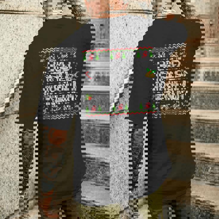 私は彼のベルを鳴らして今妊娠中クリスマス妊娠 メンズTシャツ バックプリント 彼への贈り物