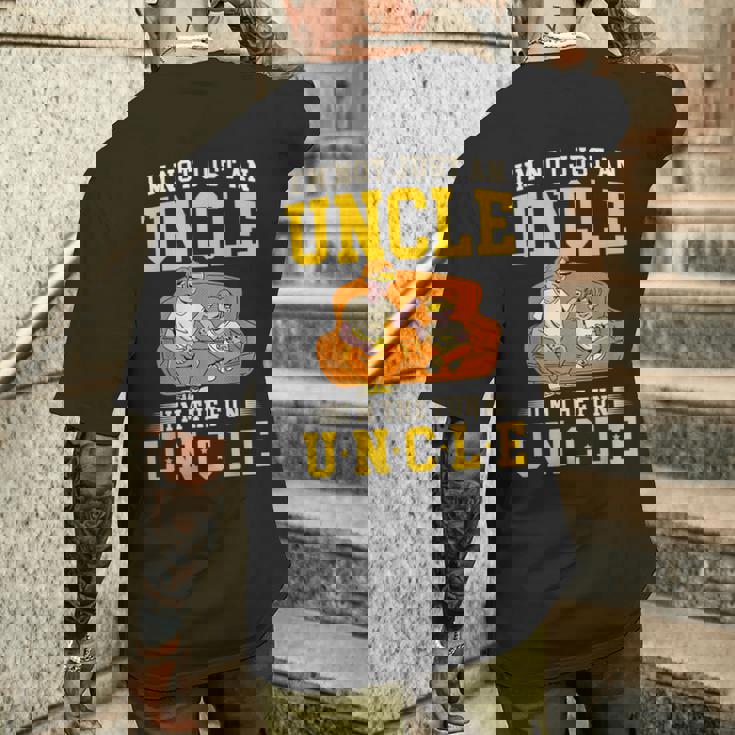 私は楽しいおじさんです 面白いパーティー愛好家のおじさん コスチュームのおじさん メンズTシャツ バックプリント 彼への贈り物