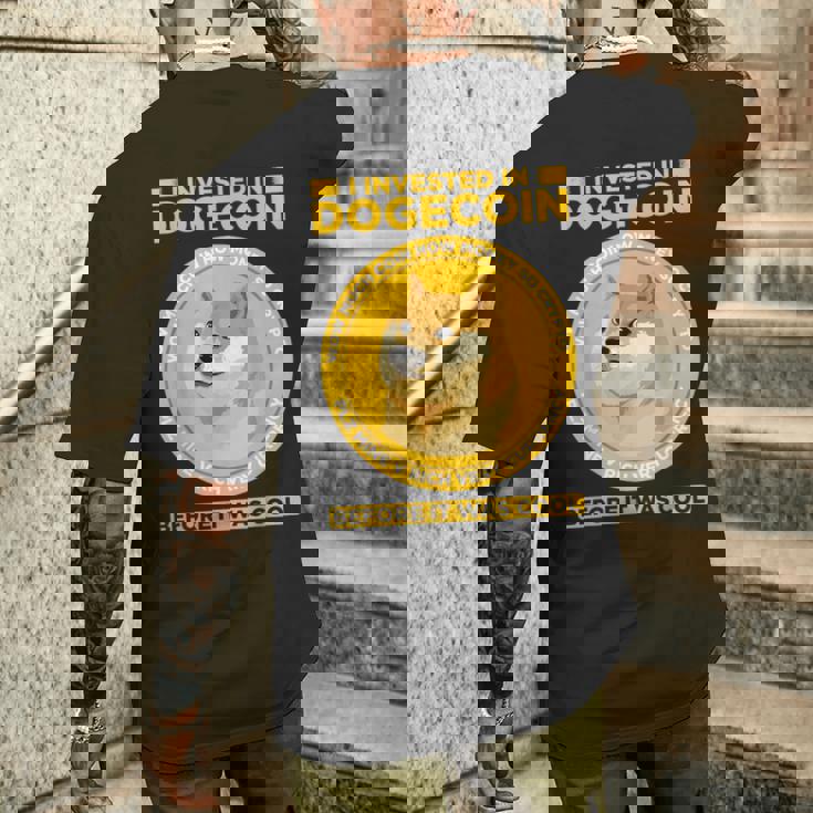 私は面白い暗号通貨のユーモアの前にドージコインに投資しました メンズTシャツ バックプリント 彼への贈り物