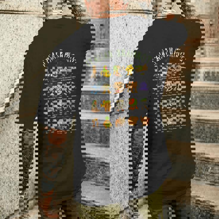 種類 イタリア ブレイン ミーム キャラクター 手描き ティーン メンズTシャツ バックプリント 彼への贈り物