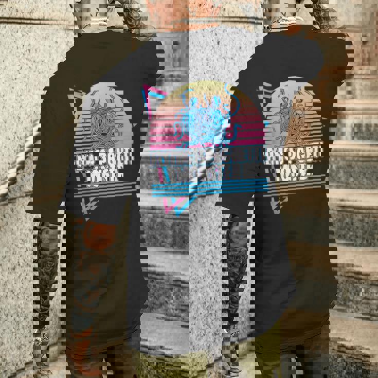 空飛ぶスパゲッティモンスター パスタファリ Fsm 無神論者 レトロ メンズTシャツ バックプリント 彼への贈り物