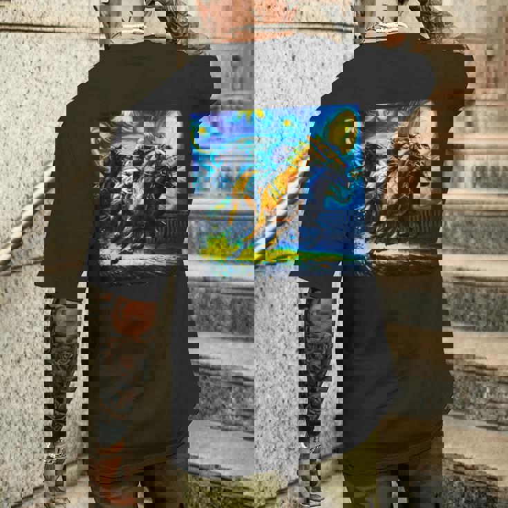 競馬 馬tシャツ おもしろ ウマ レース 馬 乗馬 競馬 面白いtシャツ メンズ グッズ ネタ 大人 男性 ゴッホ メンズTシャツ バックプリント 彼への贈り物