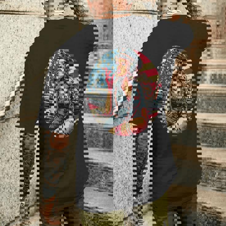 第二次世界大戦 爆撃機 葉巻 喫煙 ピンナップガール メンズTシャツ バックプリント 彼への贈り物