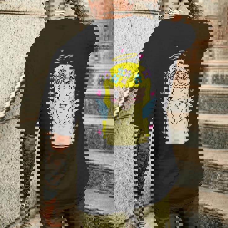 純度のエンジェルキャリア メンズTシャツ バックプリント 彼への贈り物