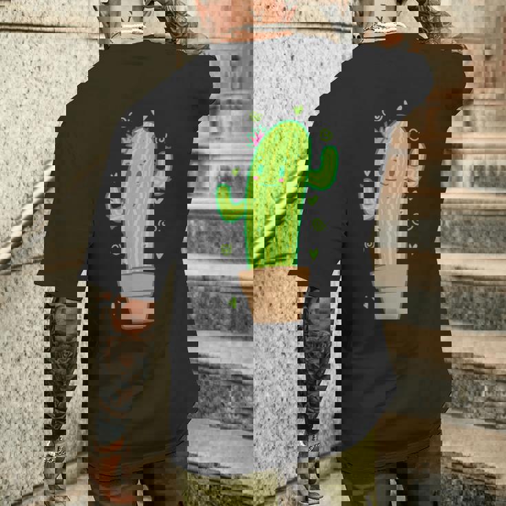 素敵なムードのサボテン メンズTシャツ バックプリント 彼への贈り物