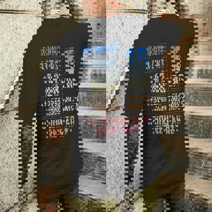 結婚15年 おもしろい 結婚15周年 メンズTシャツ バックプリント 彼への贈り物