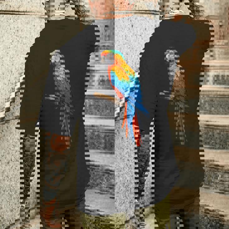 美しいオウム メンズTシャツ バックプリント 彼への贈り物