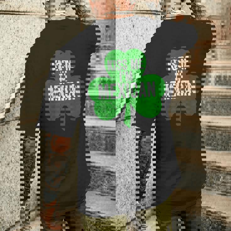 聖パトリックデー 面白いギフト Kiss Me I'm Mexican メンズTシャツ バックプリント 彼への贈り物