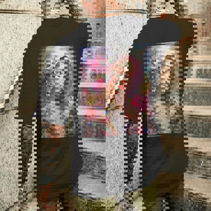 聖母、聖母マリア、聖母マリア、聖母 メンズTシャツ バックプリント 彼への贈り物