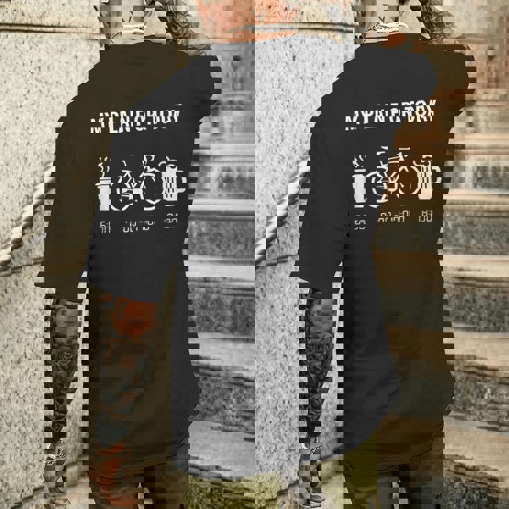 自転車 面白い ロードバイク 面白い サイクリスト 今日の私の計画 メンズTシャツ バックプリント 彼への贈り物