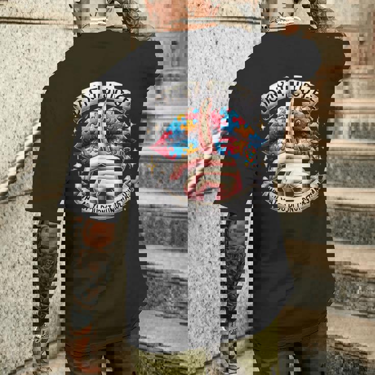 自閉症啓発唇を理解していないことを判断しないでください メンズTシャツ バックプリント 彼への贈り物