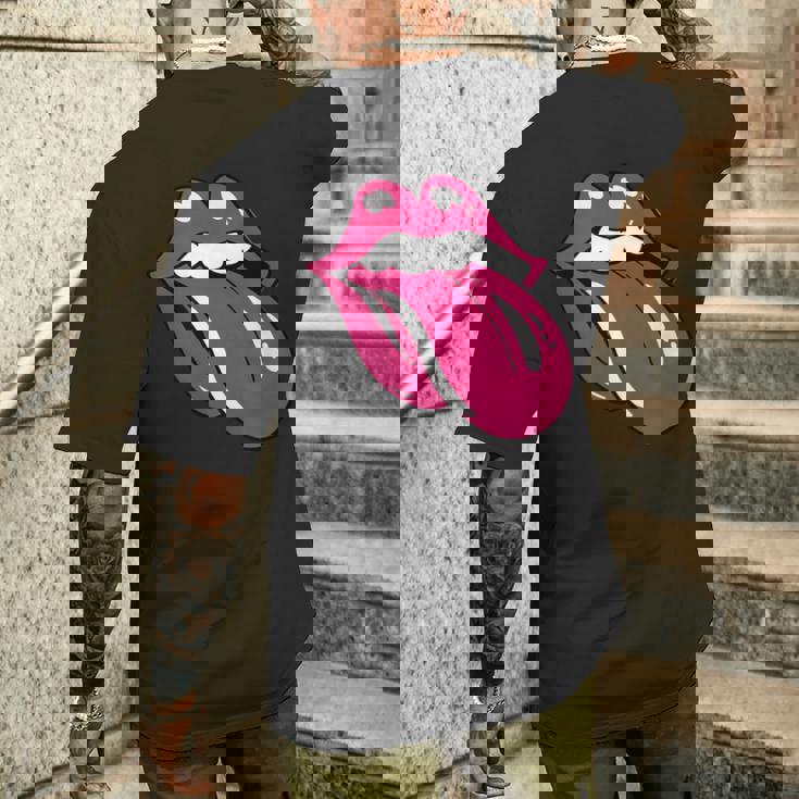 舌を広げた唇 メンズTシャツ バックプリント 彼への贈り物