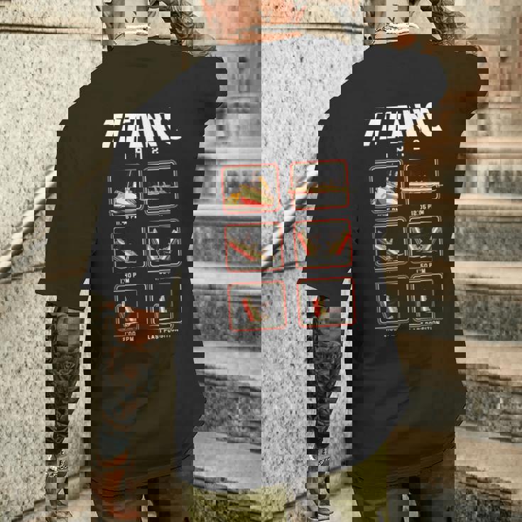 船1912クルーズのタイタニック号沈没段階 メンズTシャツ バックプリント 彼への贈り物