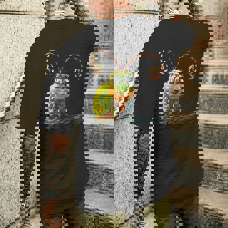 芋虫 面白い芋虫甘い緑の芋虫 メンズTシャツ バックプリント 彼への贈り物