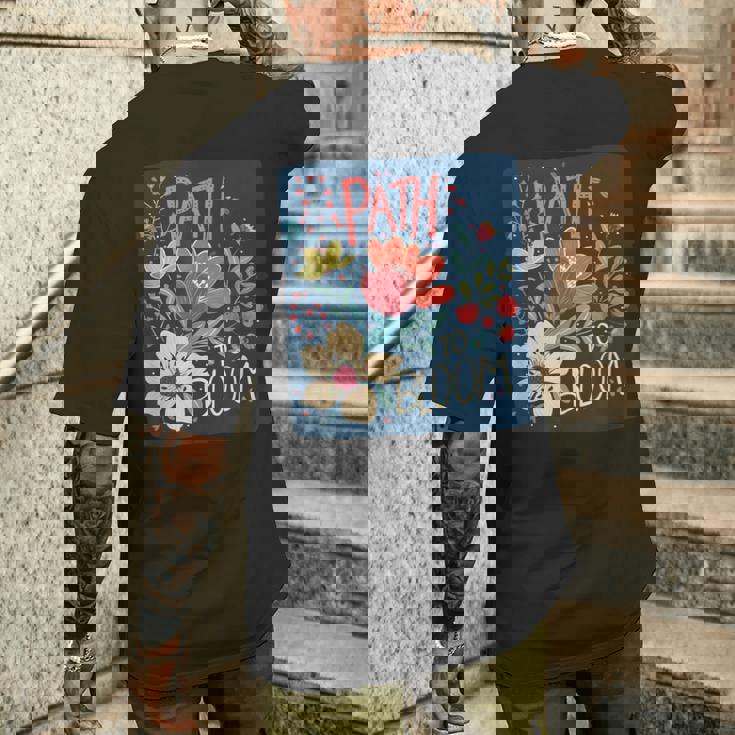 花を咲かせる春好きのための面白い小道コスチューム。 メンズTシャツ バックプリント 彼への贈り物