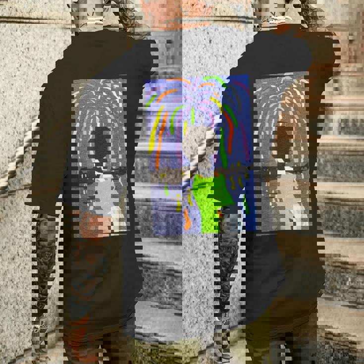 花火 竹久夢二 大正４年 １９１５年 作 メンズTシャツ バックプリント 彼への贈り物