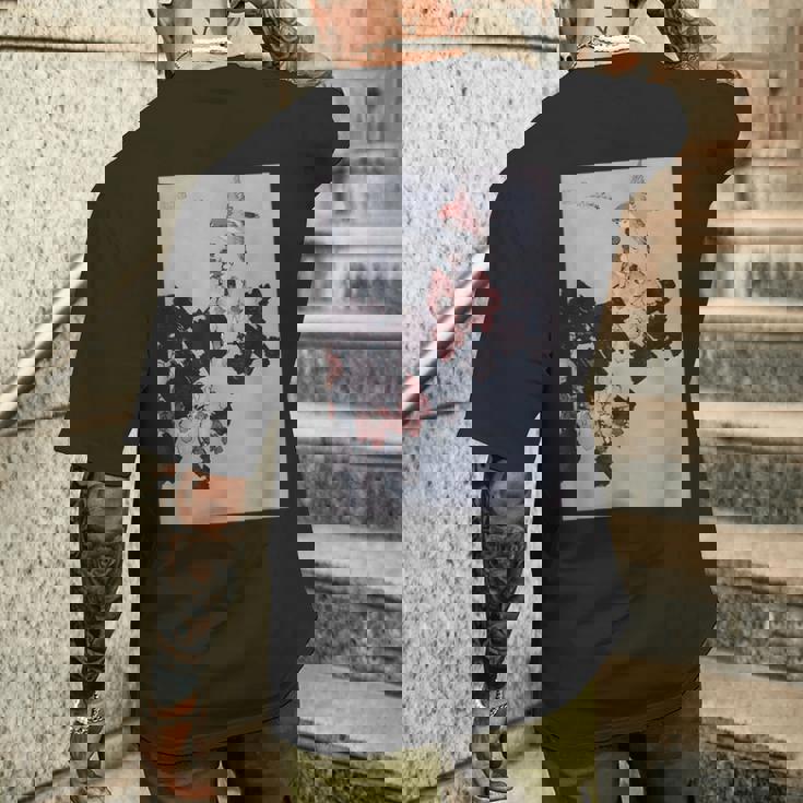 葛飾北斎作 ハイビスカスとスズメ メンズTシャツ バックプリント 彼への贈り物