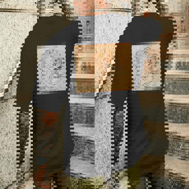 葛飾北斎作 蛇女頭 メンズTシャツ バックプリント 彼への贈り物