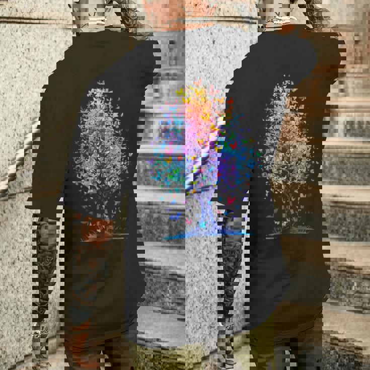 蝶の木の美学 蝶々 美しい美学 メンズTシャツ バックプリント 彼への贈り物