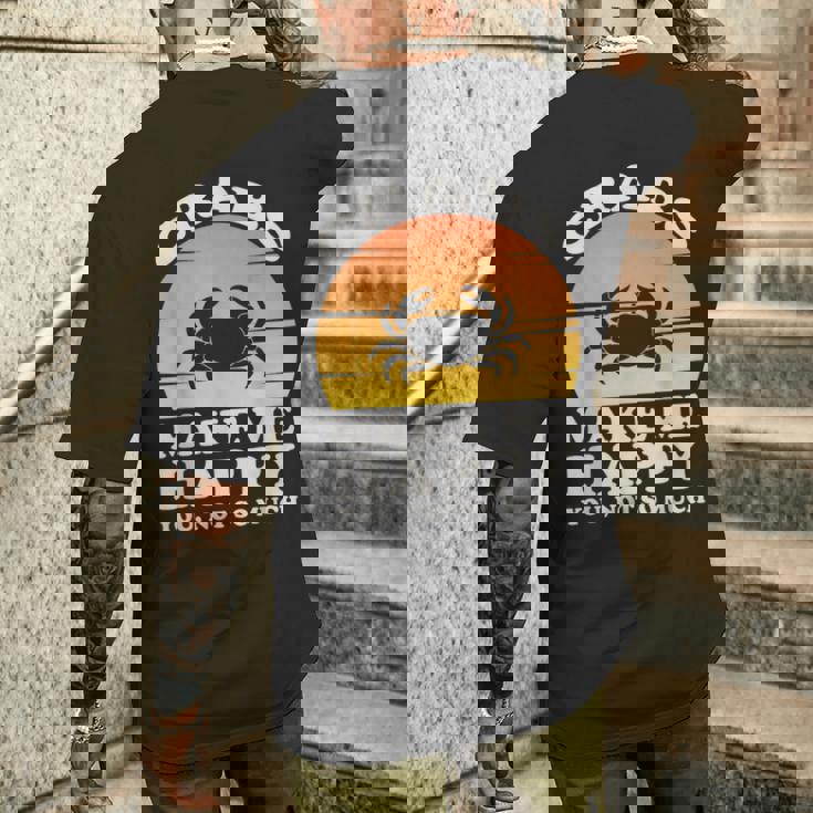 蟹は私を幸せにする カニ服 カニ メンズTシャツ バックプリント 彼への贈り物