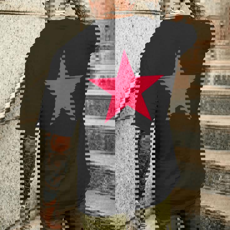 複数の色の風船ガムピンクの星 メンズTシャツ バックプリント 彼への贈り物