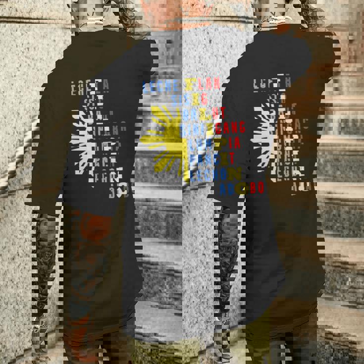 誇り高いフィリピン人のための有名な食べ物 フィリピンのデザイン メンズTシャツ バックプリント 彼への贈り物