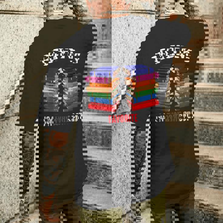 読書は私の好きなスポーツです 本好き 趣味 文学 メンズTシャツ バックプリント 彼への贈り物