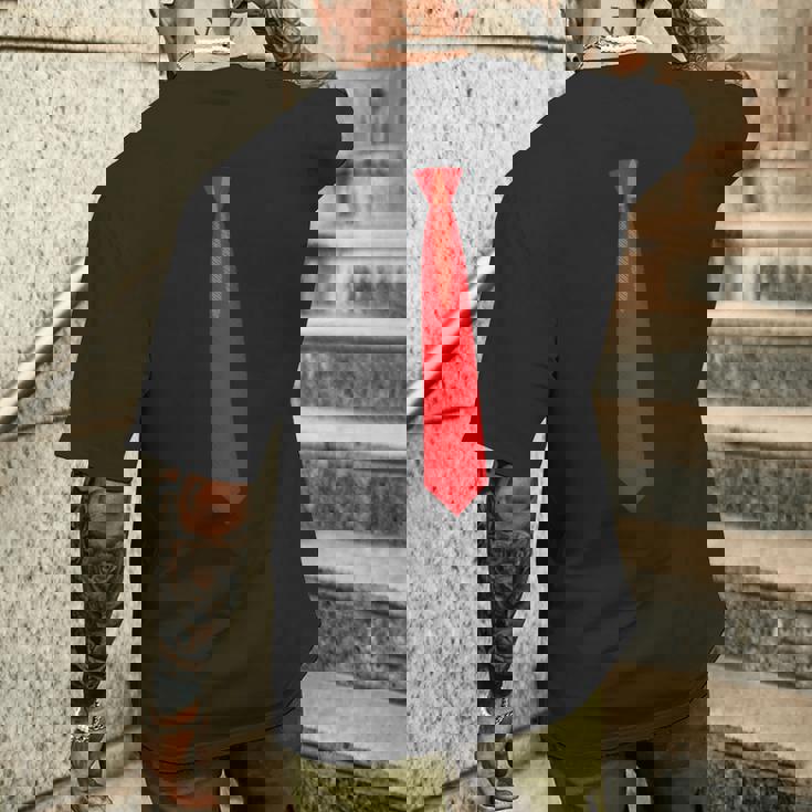 赤いネクタイ、ネクタイファニードレス メンズTシャツ バックプリント 彼への贈り物