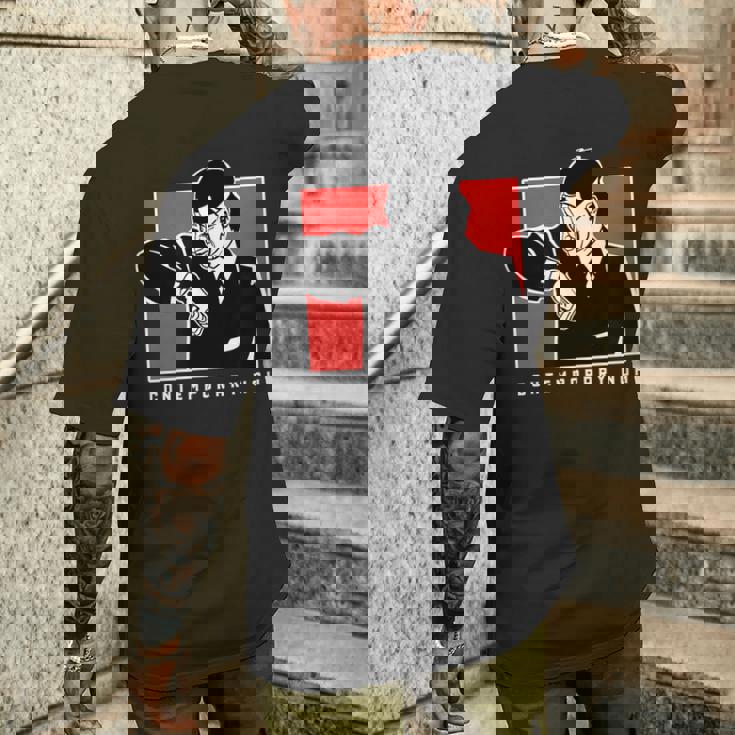 路上の能劇 伝統・現代美術 メンズTシャツ バックプリント 彼への贈り物