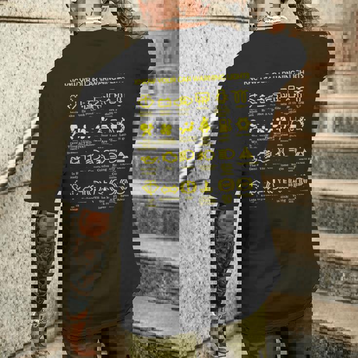 車の警告灯 非常に面白いドライバー メンズTシャツ バックプリント 彼への贈り物