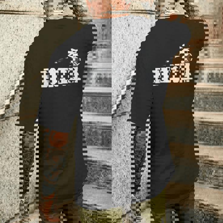 車椅子のボッチャ メンズTシャツ バックプリント 彼への贈り物