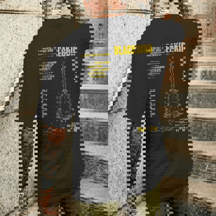 軍用航空機 ロッキードr-71 ブラックバード Usaf メンズTシャツ バックプリント 彼への贈り物