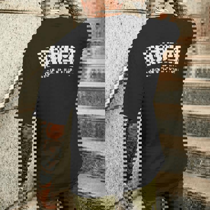 農家 未来を育てる メンズTシャツ バックプリント 彼への贈り物