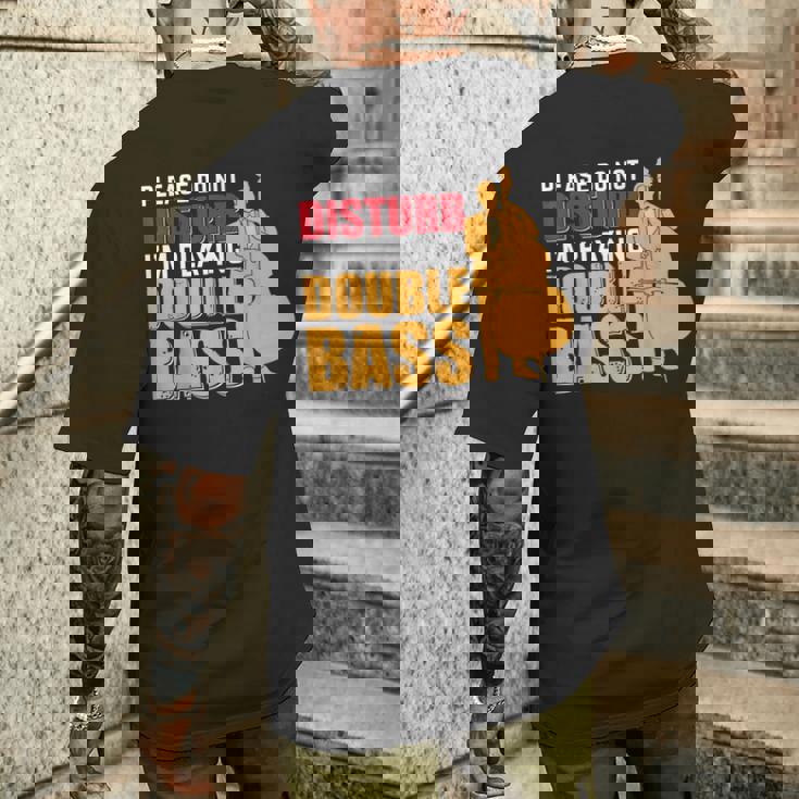 邪魔しないでください私はコントラバス奏者です メンズTシャツ バックプリント 彼への贈り物