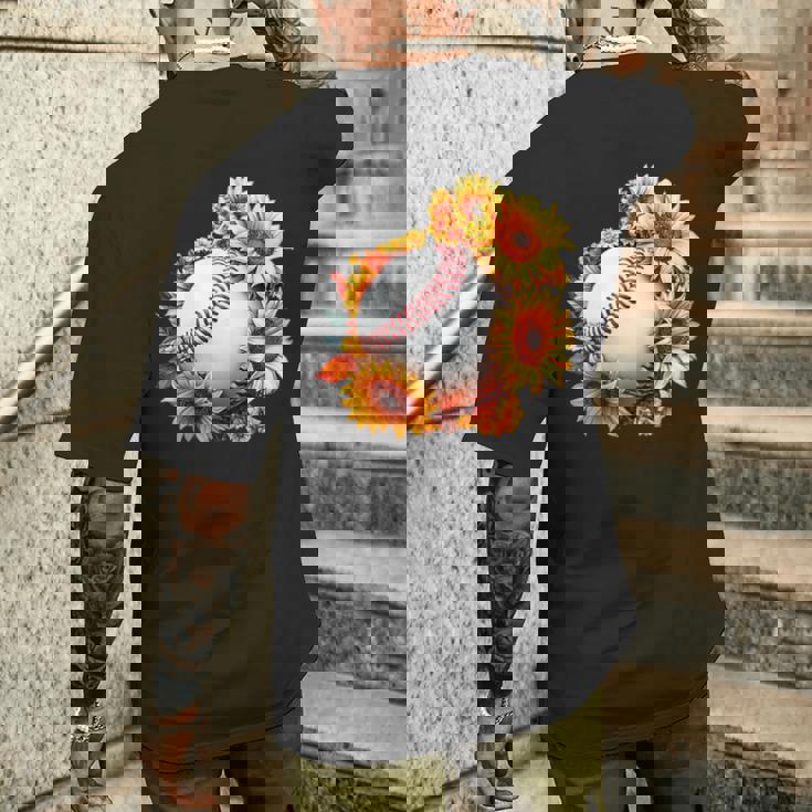 野球 面白いtシャツ ベースボール おもしろ ひまわり 花柄 服 ネタ メンズ 野球部 おもしろグッズ 子供 メンズTシャツ バックプリント 彼への贈り物