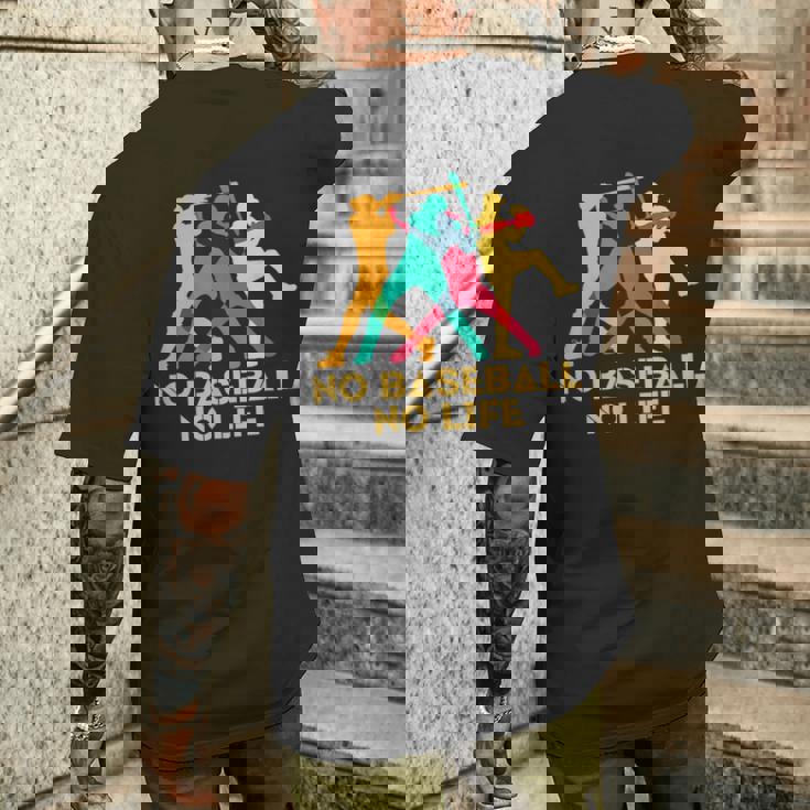 野球 面白いtシャツ おもしろ 文字入り 服 No Baseball No Life ベースボール 文字 ネタ メンズ メンズTシャツ バックプリント 彼への贈り物