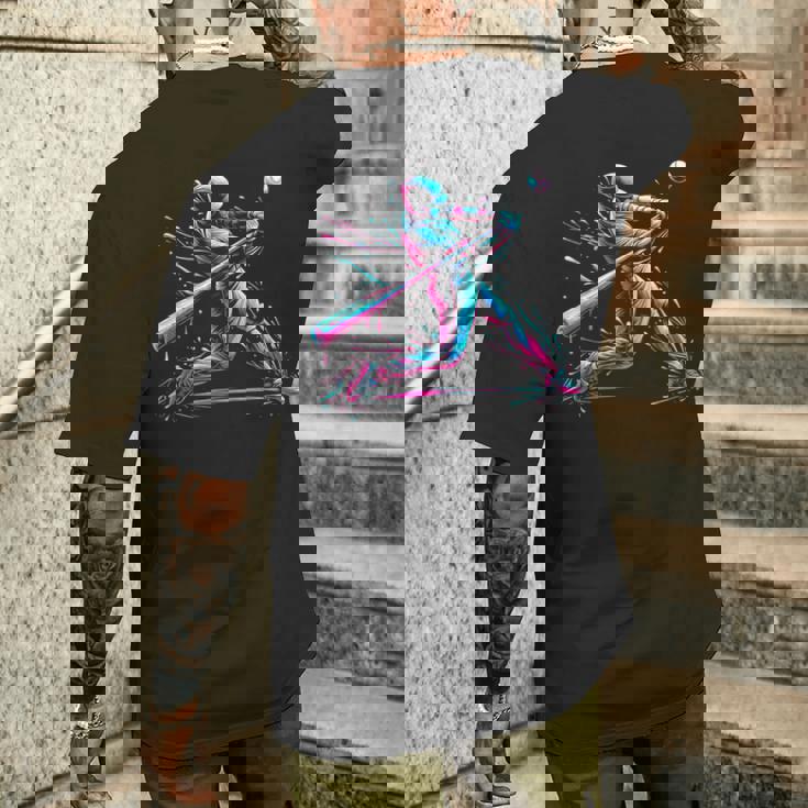 野球選手 野球好き ファン スポーツ アイスクリーム ドリップボーイ メンズTシャツ バックプリント 彼への贈り物