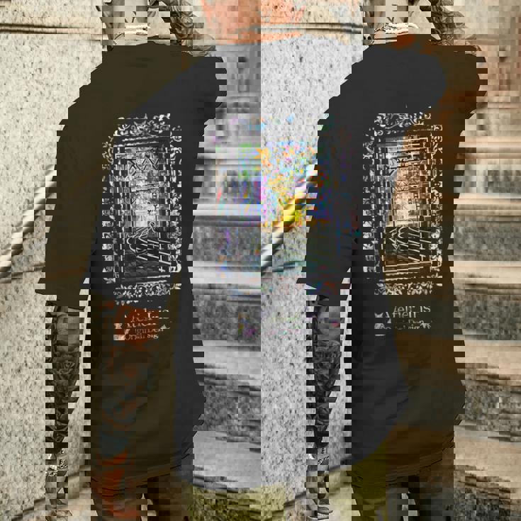 銀河鉄道の駅 猫 メンズTシャツ バックプリント 彼への贈り物